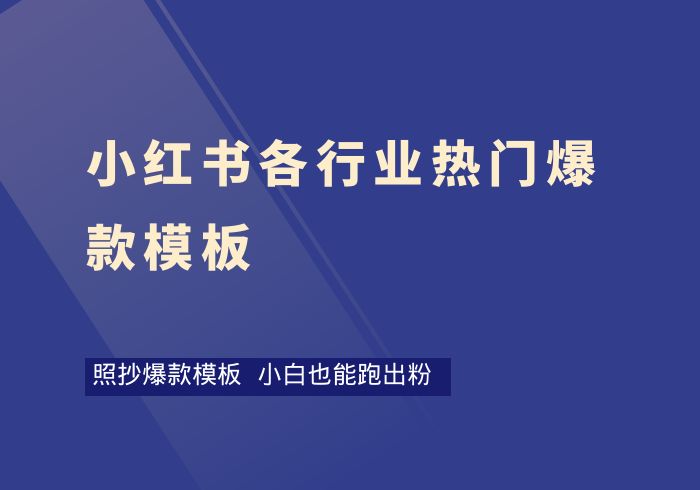 小红书全领域热门爆款引流模板（持续更新）-掘金之道