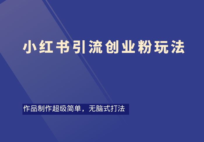 发现一个超级简单的小红书引流创业粉玩法-掘金之道